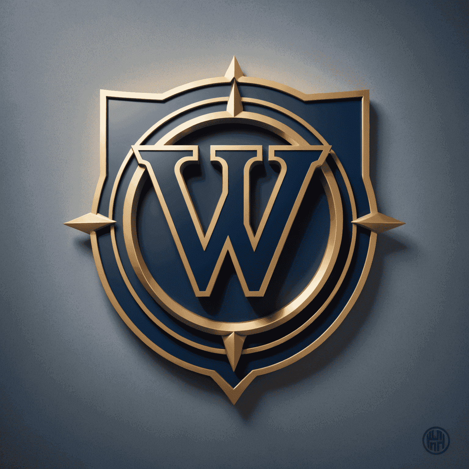 Hancock Whitney Logo - A stylized 'HW' monogram in navy blue with a subtle gradient, representing the fusion of traditional banking and modern superhero themes