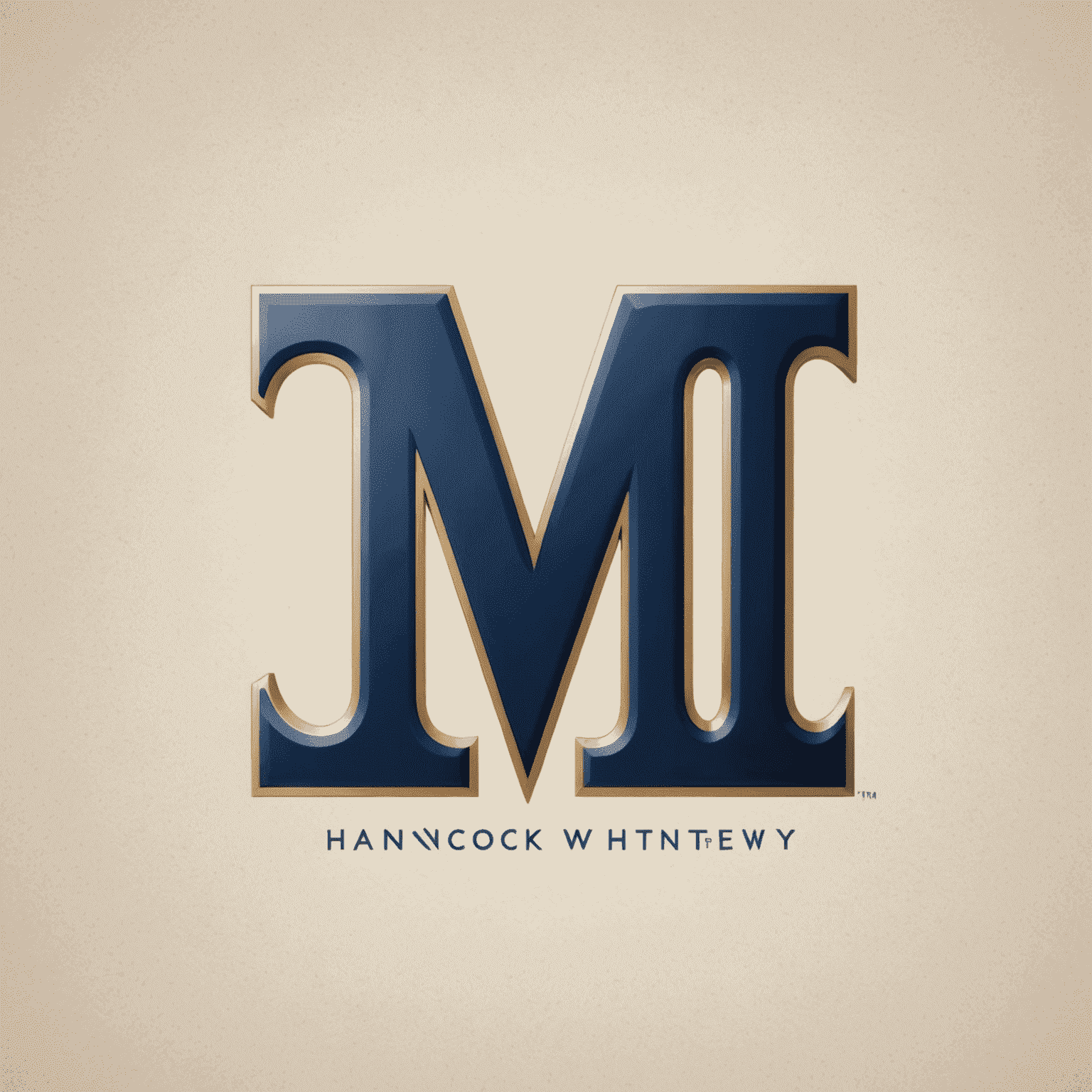 Hancock Whitney Logo - A stylized 'HW' monogram in navy blue with a subtle gradient, representing the fusion of traditional banking and modern superhero themes