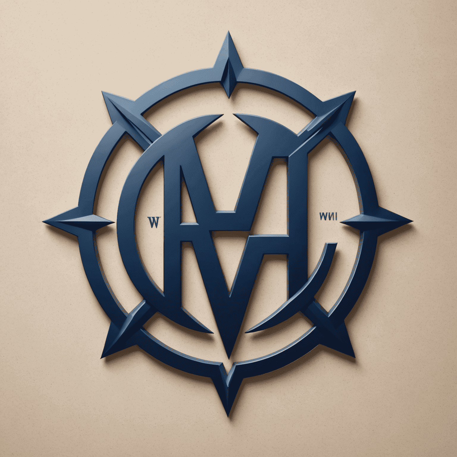 Hancock Whitney Logo - A stylized 'HW' monogram in navy blue with a subtle gradient, representing the fusion of traditional banking and modern superhero themes