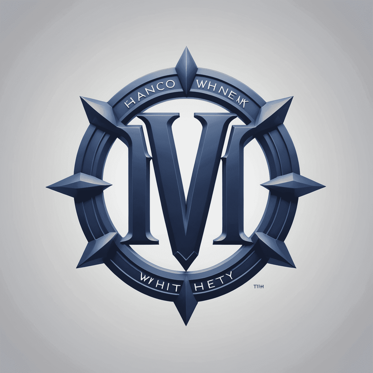 Hancock Whitney Logo - A stylized 'HW' monogram in navy blue with a subtle gradient, representing the fusion of traditional banking and modern superhero themes