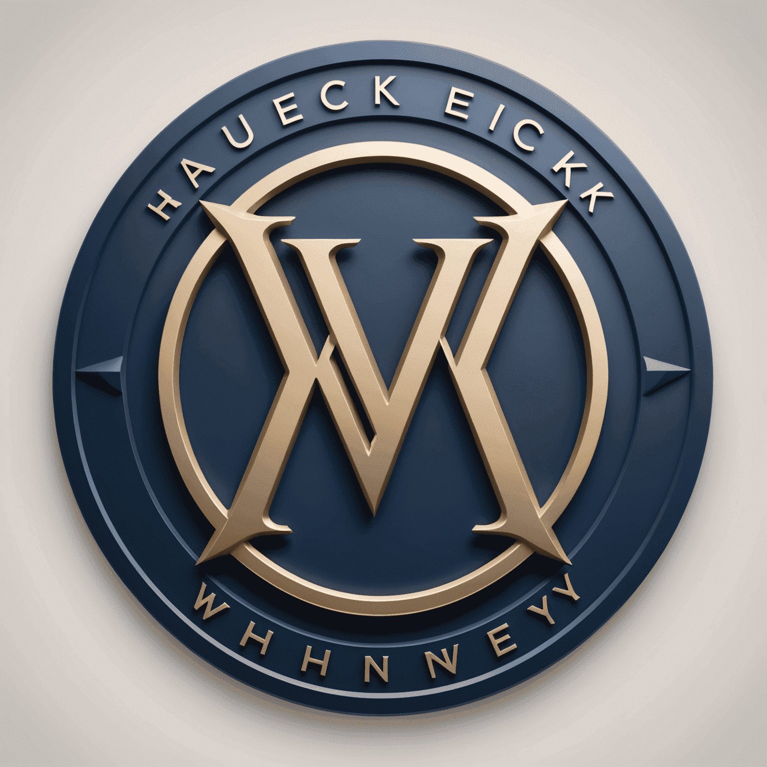 Hancock Whitney Logo - A stylized 'HW' monogram in navy blue with a subtle gradient, representing the fusion of traditional banking and modern superhero themes