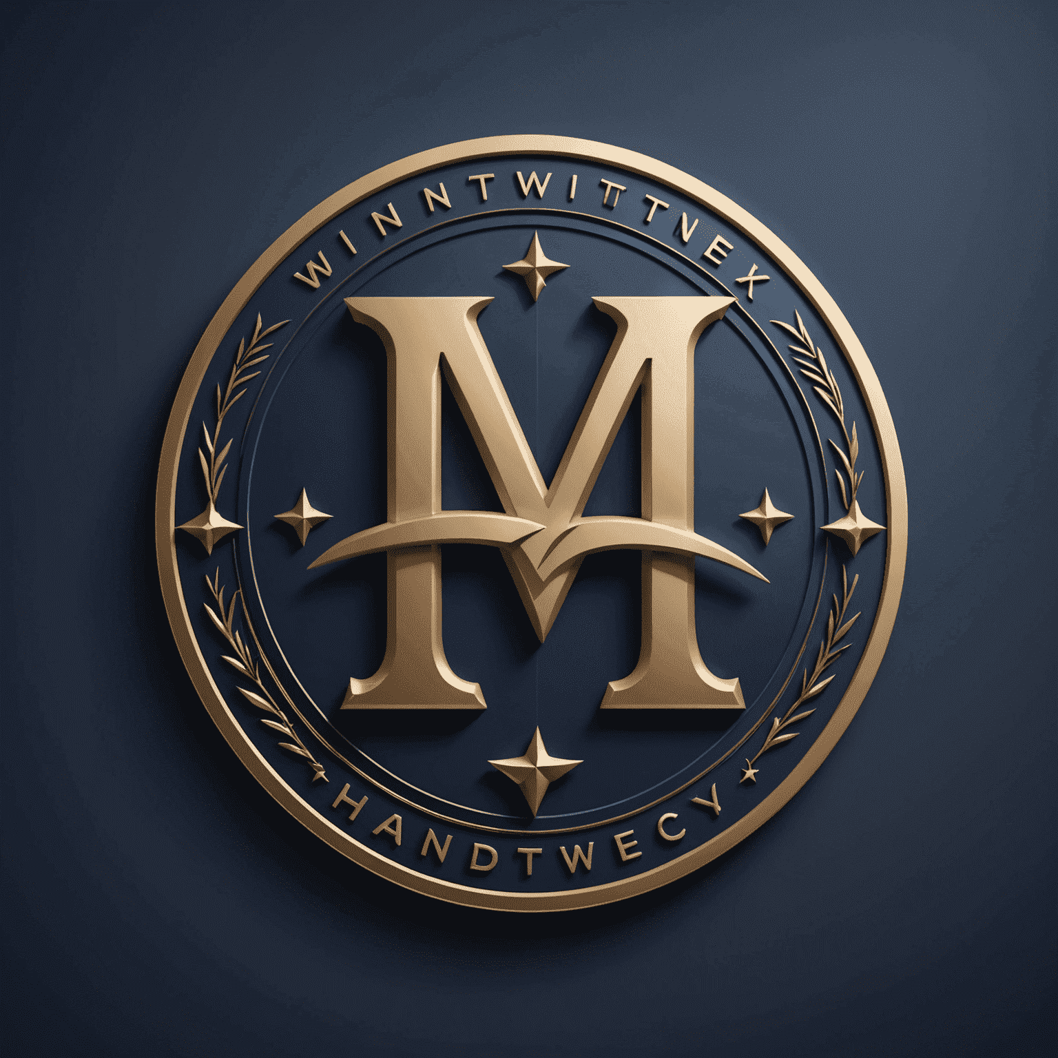 Hancock Whitney Logo - A stylized 'HW' monogram in navy blue with a subtle gradient, representing the fusion of traditional banking and modern superhero themes
