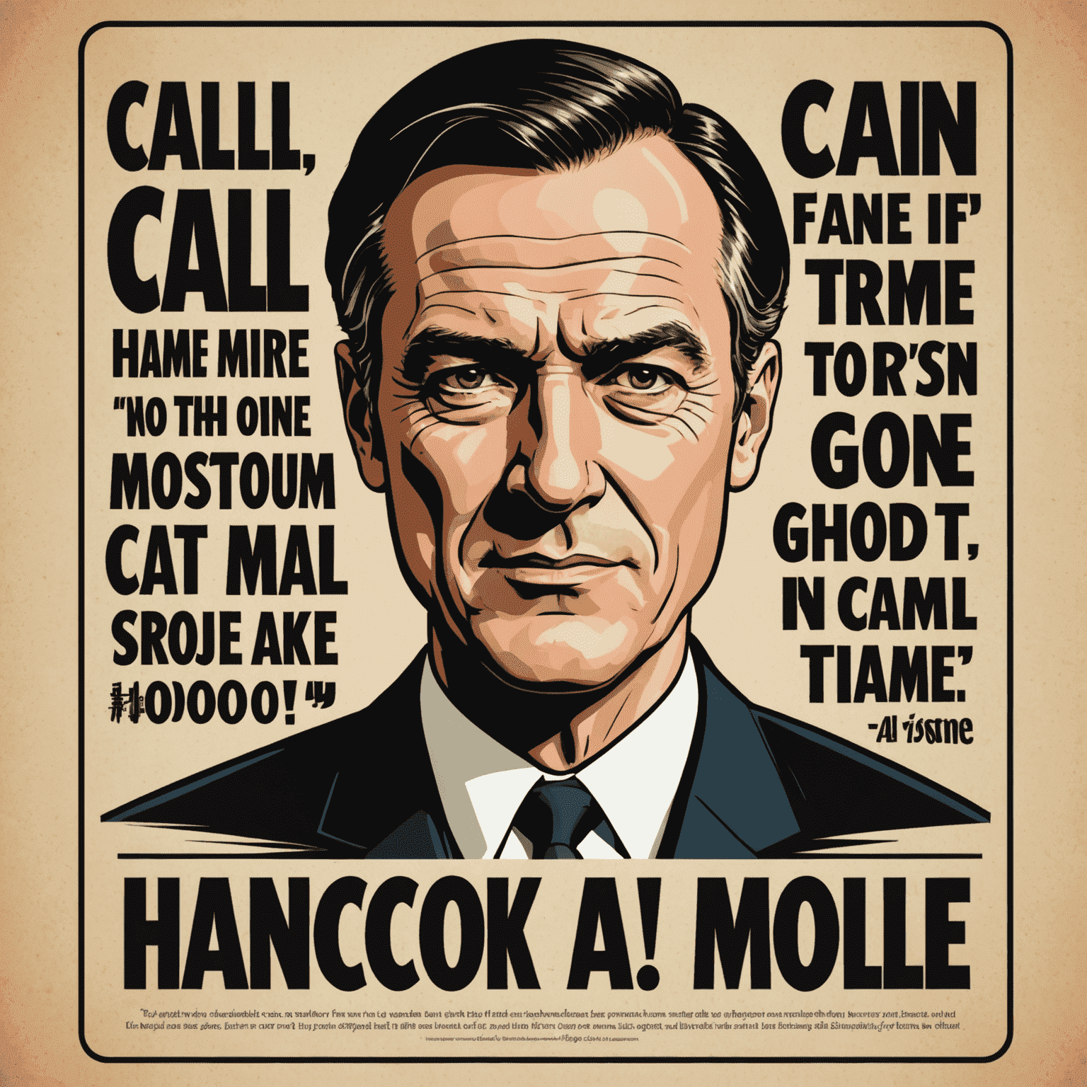 Stylized text graphics featuring iconic quotes from Hancock, such as 'Call me an a**hole one more time' and 'I can do good'